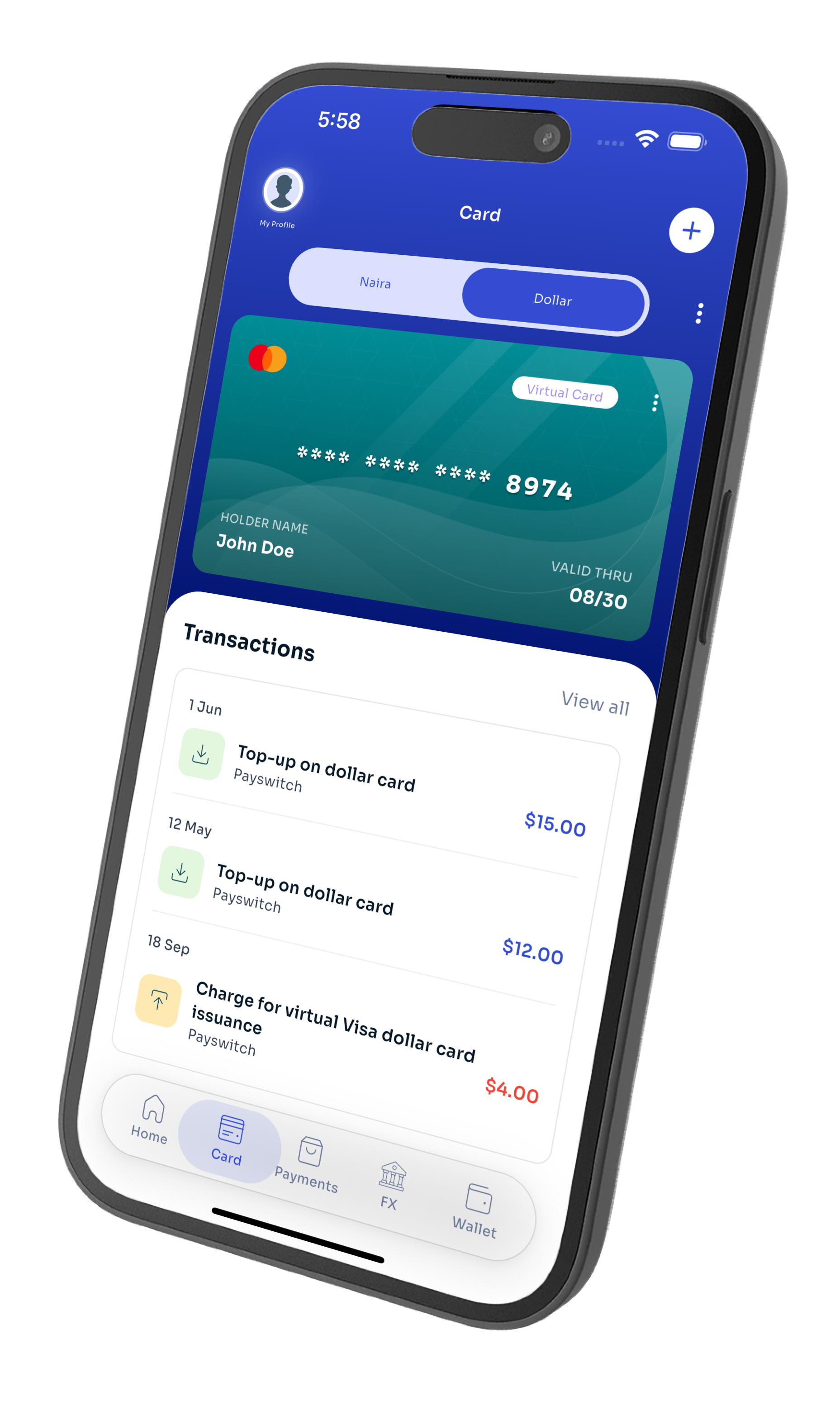 Payswitch USD and Naira virtual cards